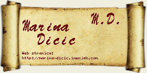 Marina Dičić vizit kartica